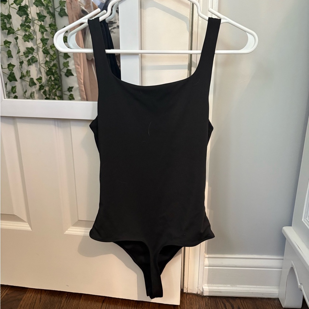 Dress Forum Black Square Neck Tank Bodysuit